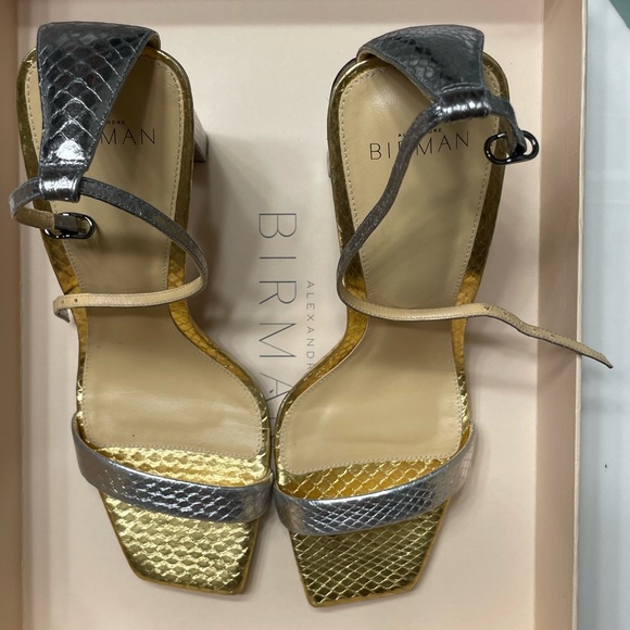 ALEXANDRE BIRMAN METALLIC SNAKEPRINT HEELS || ACCEPTING OFFERS - Picture 2 of 5